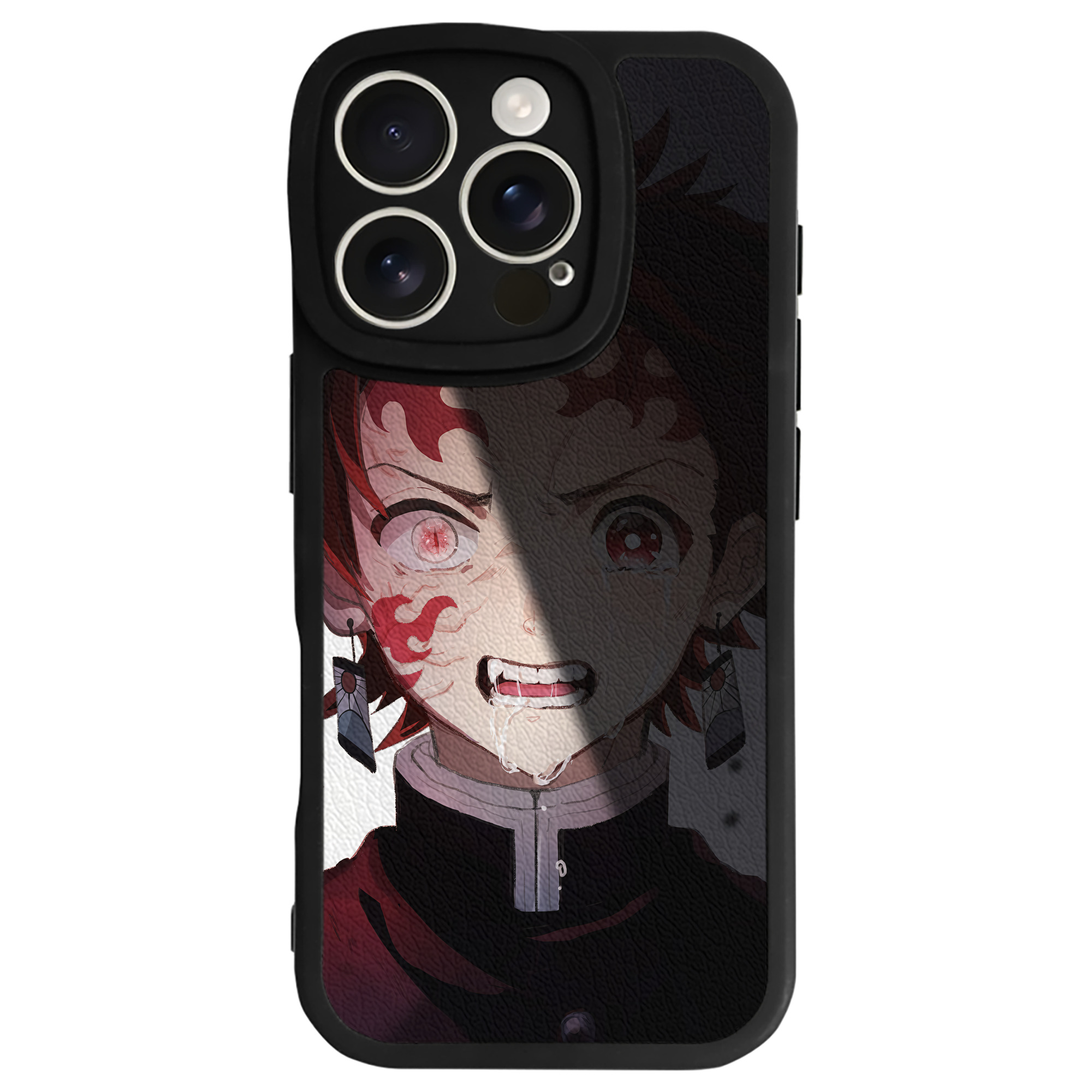 （画像用） 鬼滅の刃（きめつのやいば）竈門 炭治郎／かまど たんじろう Kamado Tanjirou 【iPhone 16シリーズ対応】シリコンスマホケース（レザー調） 材質：シリコン